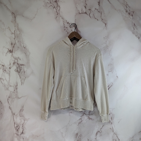 Everlane Hoodie Womens Sandstone Lightweight French Terry Pullover Sweatshirt - Picture 2 of 12